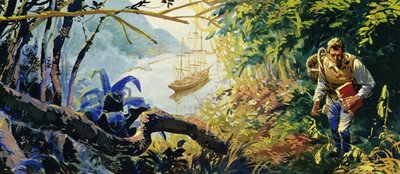 Charles Darwin estaba a bordo del HMS Beagle mientras navegaba para explorar la costa de América del Sur de English School