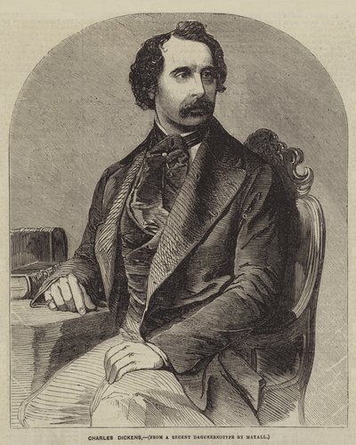 Charles Dickens (grabado) de English School