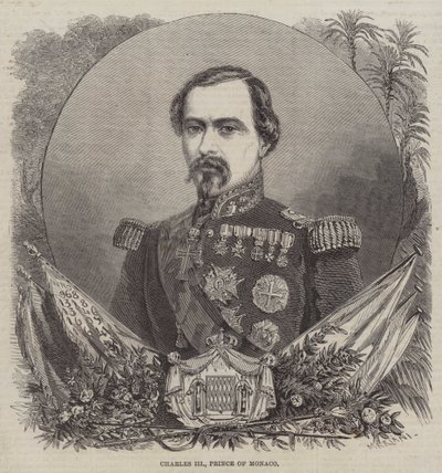 Carlos III, Príncipe de Mónaco (grabado) de English School