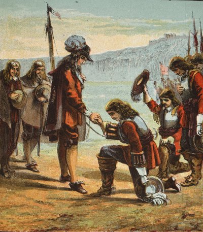 Carlos II y el general Monk de English School