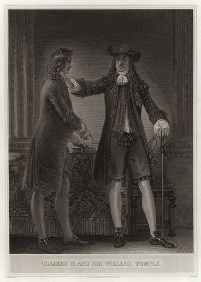 Carlos II y Sir William Temple de English School