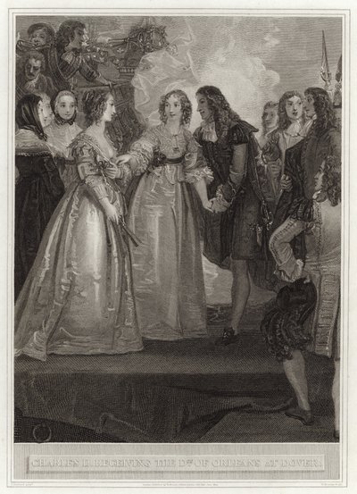 Carlos II recibiendo a la Duquesa de Orleans en Dover de English School