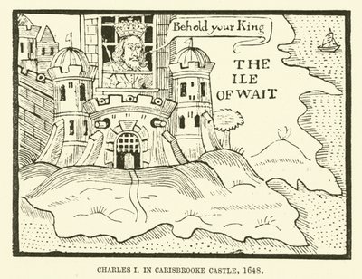 Carlos I, en el castillo de Carisbrooke de English School