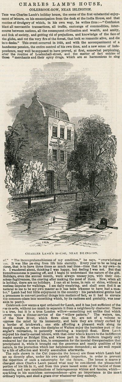 Casa de Charles Lamb, cerca de Islington de English School