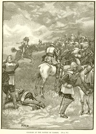 Carlos en la Batalla de Naseby de English School