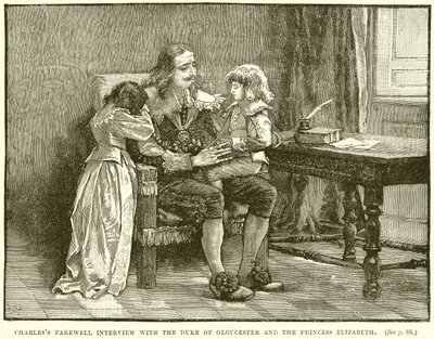 Entrevista de despedida de Carlos con el Duque de Gloucester y la Princesa Isabel de English School
