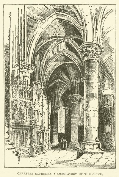 Catedral de Chartres, Ambulatorio del Coro (grabado) de English School