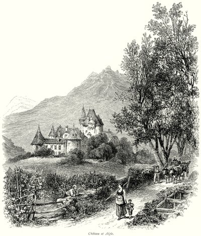 Castillo de Aigle (grabado) de English School