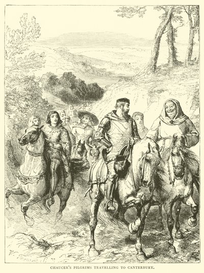 Los peregrinos de Chaucer viajando a Canterbury de English School