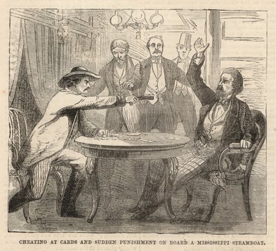 Trampa en las cartas y castigo repentino a bordo de un barco de vapor del Mississippi de English School