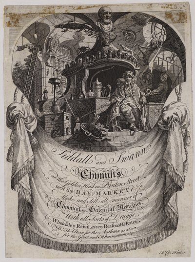 Químicos y farmacéuticos, Siddall y Swan, tarjeta comercial de English School
