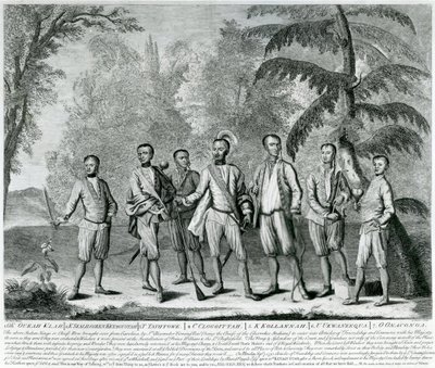 Jefes Cherokee de Carolina, c.1730 (grabado) de English School