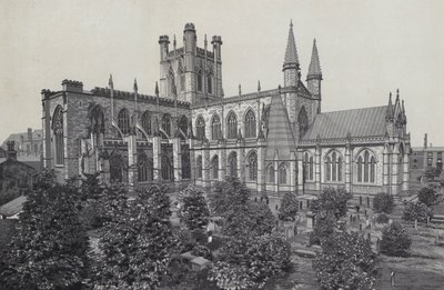 Chester: La Catedral, desde las murallas de la ciudad de English School