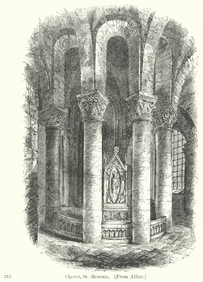 Chevet, St Menoux (grabado) de English School