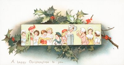 Niños haciendo fila, Tarjeta de Navidad de English School