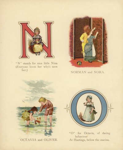 Nombres de Niños: Norman, Nora, Octavia, Oliver de English School