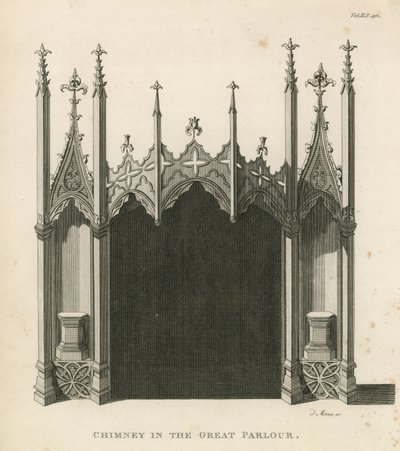 Chimenea en el Gran Salón, Strawberry Hill, Londres de English School