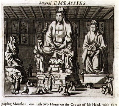 Ídolos chinos, ilustración de una descripción de embajadas a China de English School