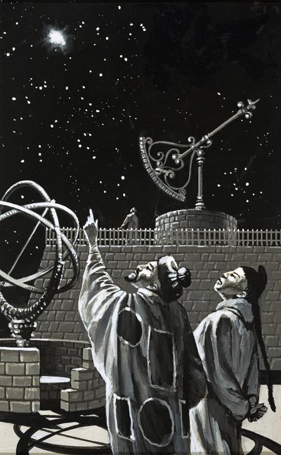 Astrónomos chinos buscando en el cielo una señal de English School