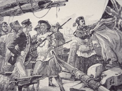 Chinos abordan el barco británico 