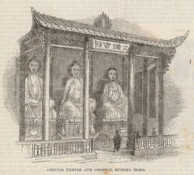 Templo chino e ídolos colosales de Buda de English School