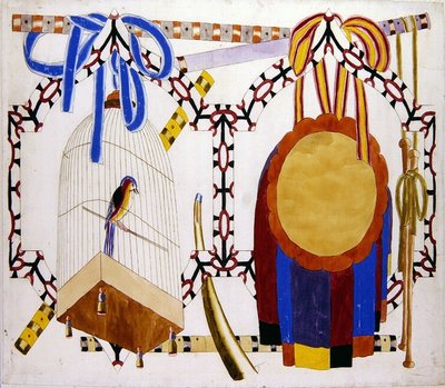Diseño Chinoiserie con Jaula de Pájaros e Instrumentos Musicales de English School