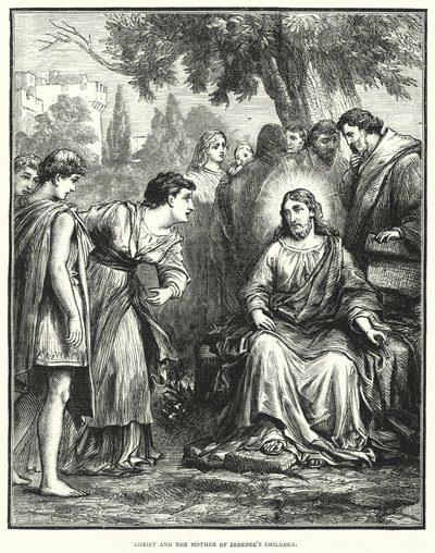Cristo y la madre de los hijos de Zebedeo (grabado) de English School