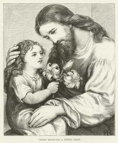 Cristo recibiendo a un niño de English School