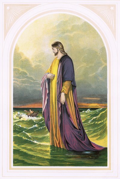 Cristo caminando sobre el mar de English School