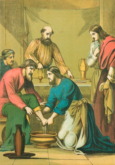 Cristo lavando los pies de sus discípulos de English School
