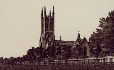 Christchurch, Cheltenham (litografía) de English School