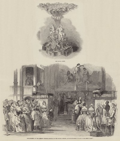 Bautizo del Príncipe Infante Arturo, en la Capilla Real, en el Palacio de Buckingham de English School