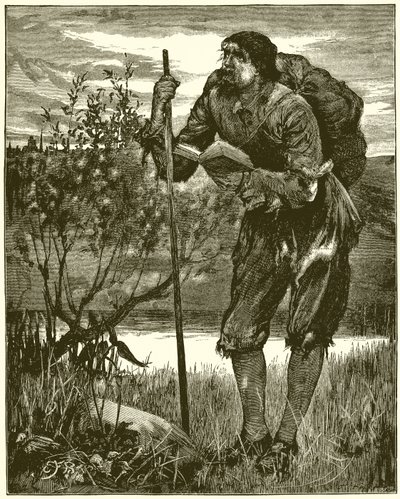 Cristiano visto por Bunyan en su Sueño. Vi a un hombre vestido con harapos de English School