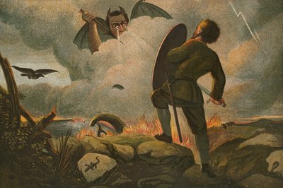 Cristiano luchando con Apollyon de English School