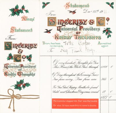Declaración navideña (Pensamientos amables), tarjeta de Navidad de English School