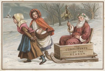 Tarjeta de Navidad (cromolito) de English School