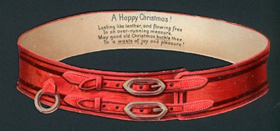 Tarjeta de Navidad con cinturón rojo de English School