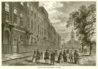 Church Row, Hampstead, en 1750 de English School