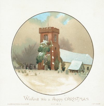Iglesia en la nieve, Tarjeta de Navidad de English School