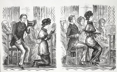 Modales en la Iglesia, ilustración de Punch de English School
