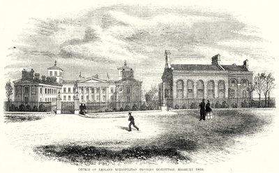 Institución de Capacitación Metropolitana de la Iglesia de Inglaterra, Highbury Park (grabado) de English School