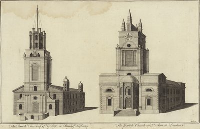 Iglesia de San Jorge, Ratcliff Highway e iglesia de San Juan, Limehouse, Londres de English School