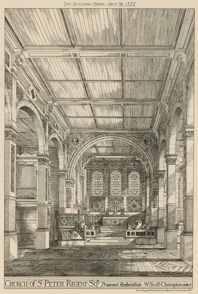 Iglesia de San Pedro, Regent Square, Londres, propuesta de restauración de English School