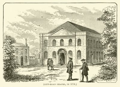 Capilla de City-Road, en 1778 (grabado) de English School