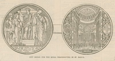 Medalla de la ciudad para el Agradecimiento Real en la Catedral de San Pablo, Londres, el 27 de febrero de 1872 de English School