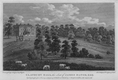 Claybury Hall, la residencia de James Hatch (grabado) de English School