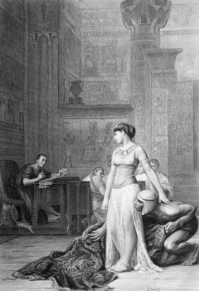 Cleopatra y César de "Antonio y Cleopatra", de "The Works of Shakspeare (Imperial Edition) edited by Charles Knight de English School