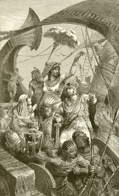 Cleopatra en la batalla de Actium de English School