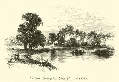Iglesia y ferry de Clifton Hampden de English School
