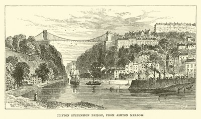 Puente Colgante de Clifton, desde Ashton Meadow de English School